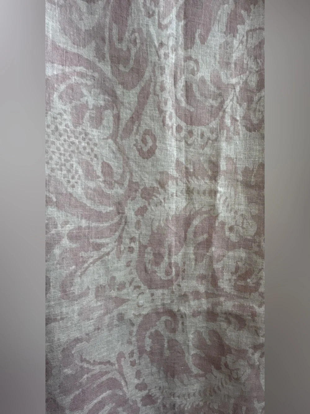 2  Pottery Barn Stella Linen Blend Damask KING Pillow Shams PAIR Pink Rosewood